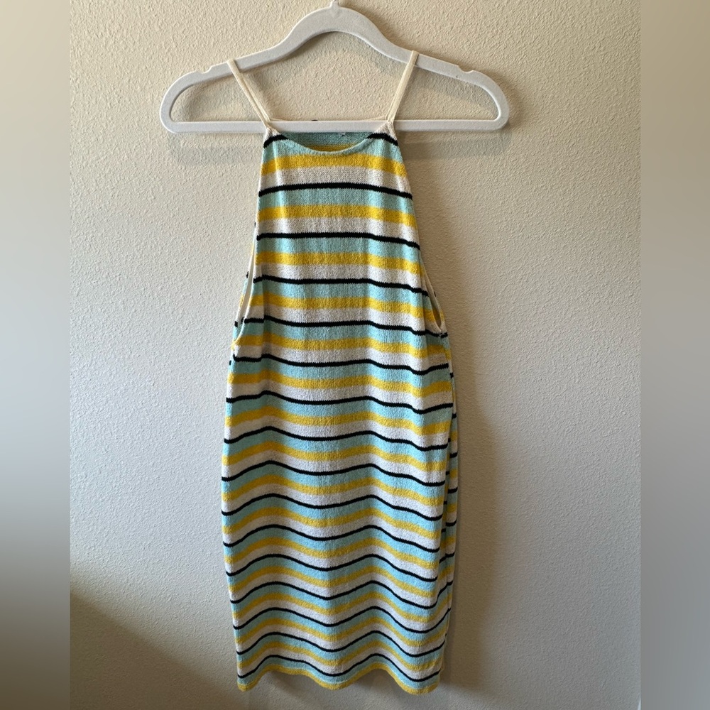Zara Multicolor Striped Knit/Crochet Dress